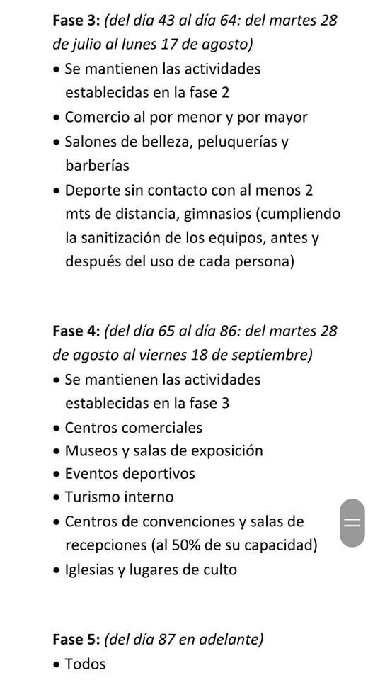 #Importante|| Reapertura de la economía en 5 fases: