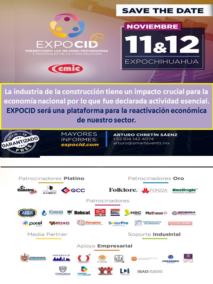 BCGSmartEvents's tweet image. La industria de la construcción tiene un impacto crucial para la economía nacional por lo que fue declarada actividad esencial.
EXPOCID será una plataforma para la reactivación económica de nuestro sector.
expocid.com