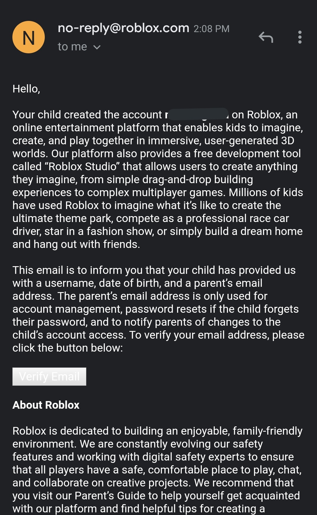 Mikehaze On Twitter I Get This Msg Everyday From Roblox About A Child Who Needs Me To Verify Their Account So They Can Play I Tried To Verify The Email But I - email verified roblox accounts