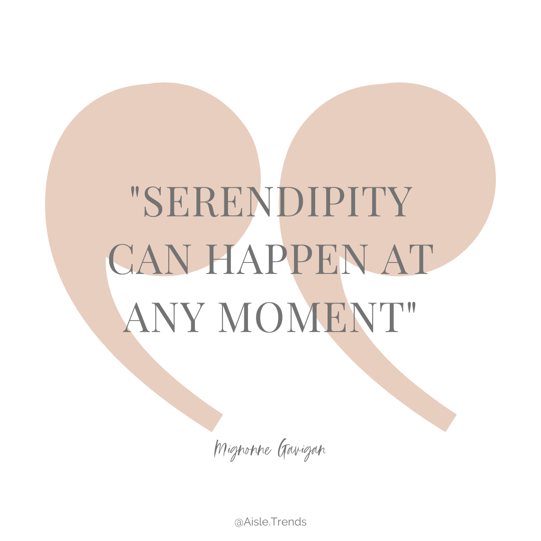 aisletrends's tweet photo. Wise words from yesterday's featured designer, Mignonne Gavigan! Tell us about a serendipitous moment that you've had! We can't wait to hear it! 
And btw if you want to see even more #bridalstyleinspo, find me on Pinterest by searching for By Dani Simone where I have the largest https://t.co/6cnZYnKyWQ