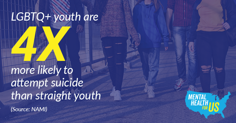 MHforUS's tweet image. This #PrideMonth, we’re taking a stand for LGBTQ+ #mentalhealth! Make sure you check out @afspnational’s resources for supporting suicide prevention efforts within the LGBTQ+ community at bit.ly/2XFLelQ #MentalHealthforUS 🌈💕