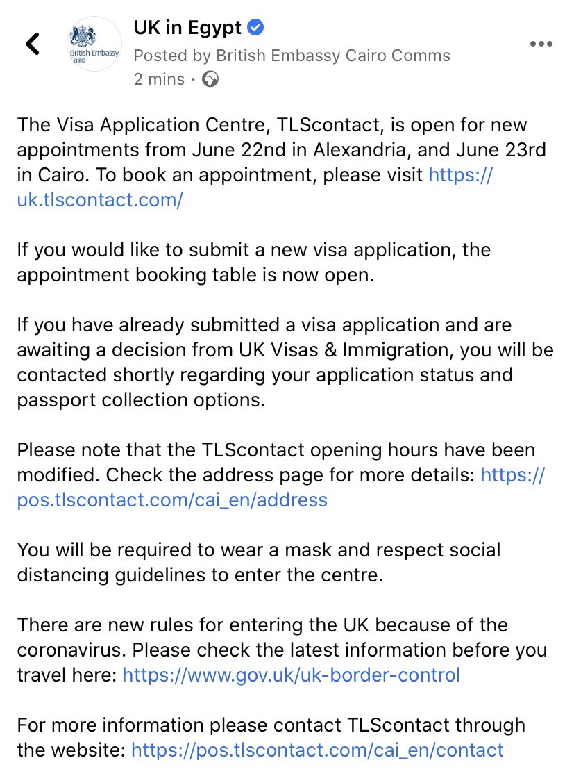 The Visa Application Centre, TLScontact, is open for new appointments