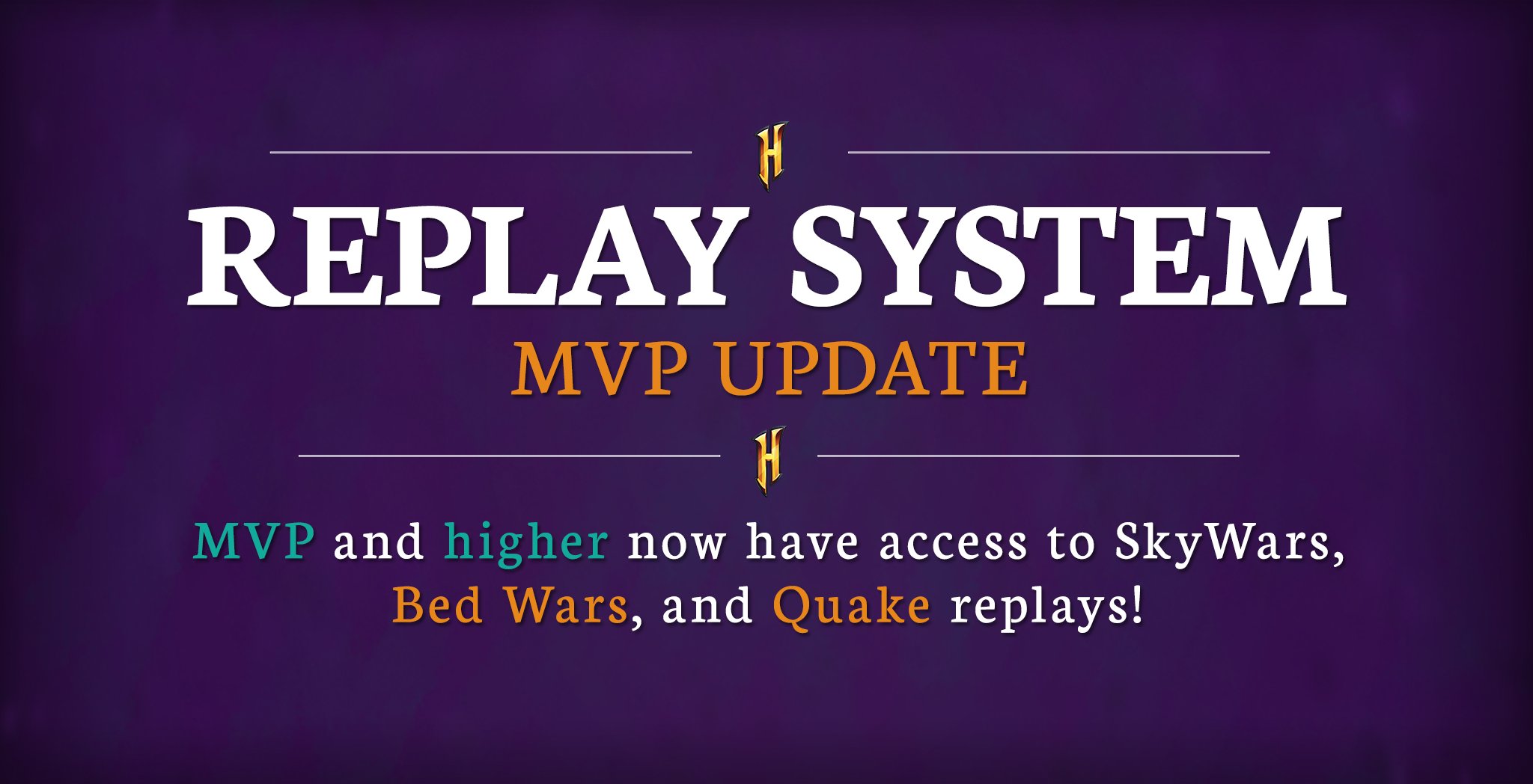 Hypixel Server Wait Rewind That Replay System Is Now In Bed Wars And Quake And It S Available To Mvp Or Higher All They Have To Do Is Use Games To
