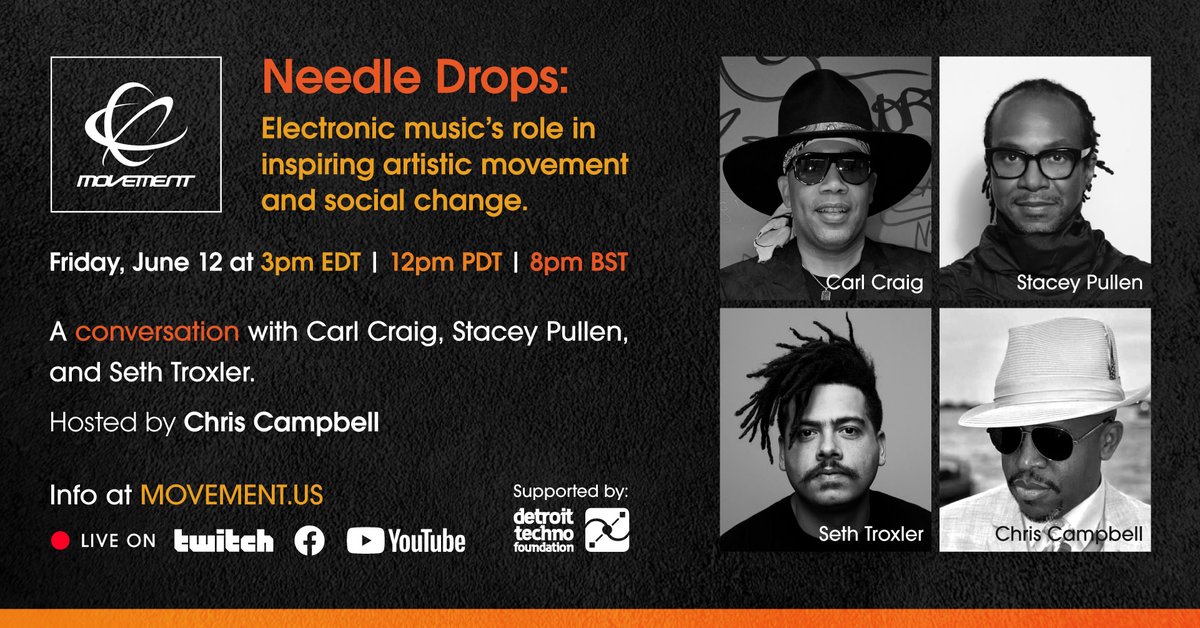 We have a platform, and we choose to use it to stand with our black community, creators and talent to speak up. This Friday - <a href="/carlcraignet/">RIDE OR DIE</a>, <a href="/staceypullen/">staceypullenofficial</a>, <a href="/sethtroxler/">Here's Troxy</a>, &amp; Chris Campbell for Needle Drops: Electronic Music's Role in Inspiring Artistic Movement and Social Change📲