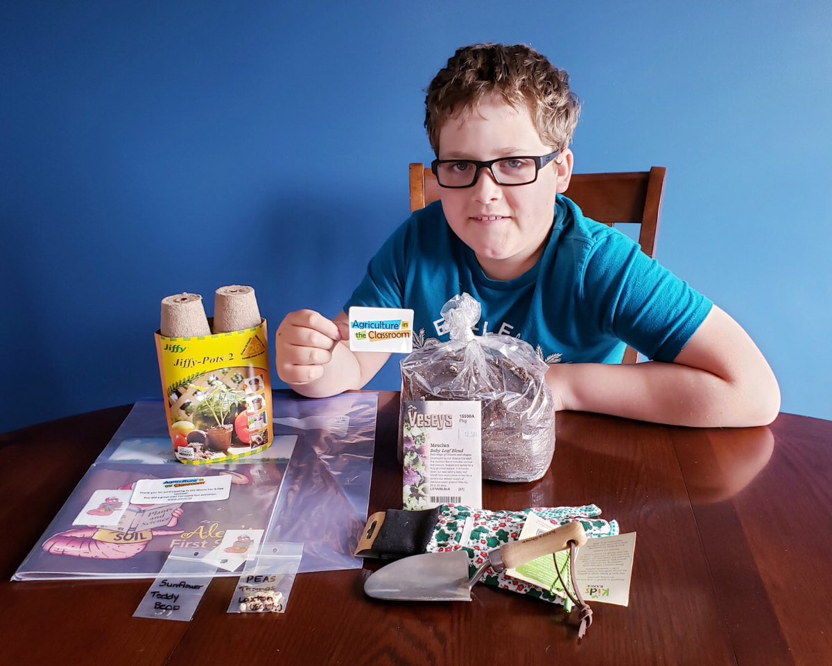 StMarksNL's tweet photo. Wow! Nathan received this amazing gardening kit from @AITCNL for his video about gardening with worms! Great growing, Nathan! #smallschoolstrong #ShoutOutto #LearningatHomeNL @NLESDCA https://t.co/j5cG7ixQYi
