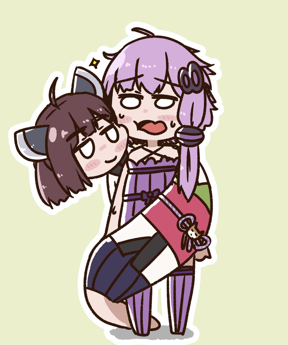東北きりたん ,結月ゆかり 「新鮮なゆかきり 」|毛玉猫🍄＠Skeb募集中のイラスト