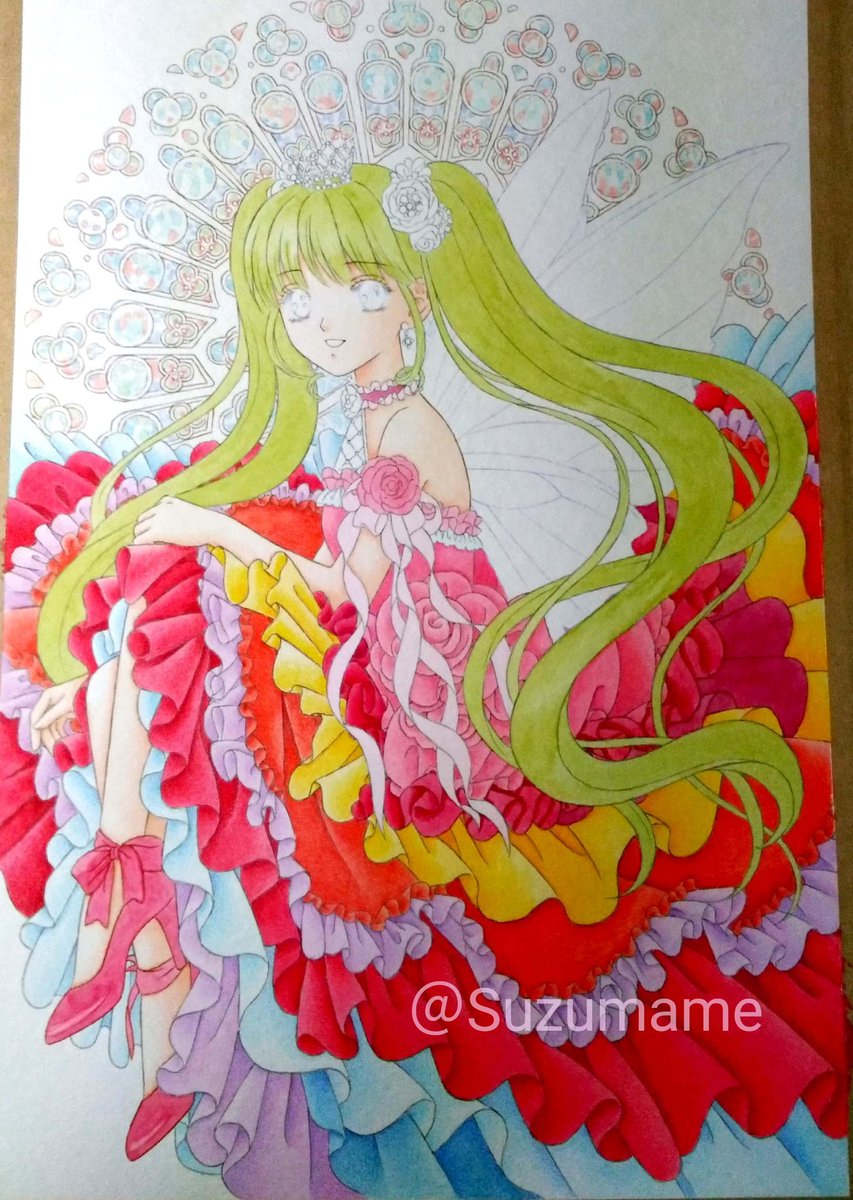 色鉛筆イラスト メイキング 明日から大雨とか言ってるので色鉛筆は低浮上になる 鈴豆 まめたん のイラスト 色鉛筆イラスト メイキング 明日から大雨とか言ってるので色鉛筆は低浮上になる 鈴豆 まめたん のイラスト