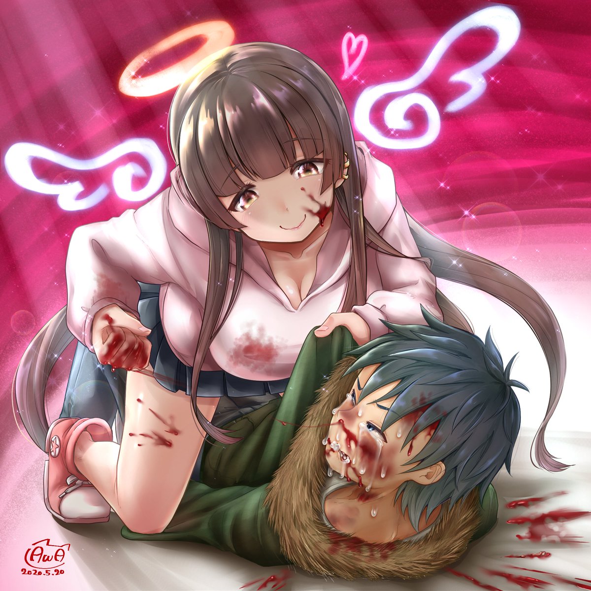 グロなしカラー絵だけでも選べるくらいの枚数描いてた✌💕
きゃわわ～♥
#2020年自分が選ぶ今年上半期の4枚 