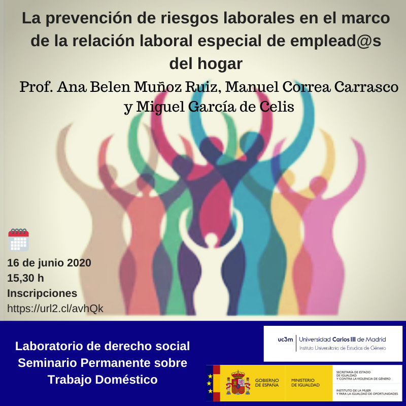 mariagemaquint1's tweet photo. Nueva cita del Seminario Permanente de Trabajo Domestico #LabDS. Si la PRL es un reto general, en el ámbito de lx empleadx de hogar..... https://t.co/btVbNiXLbv