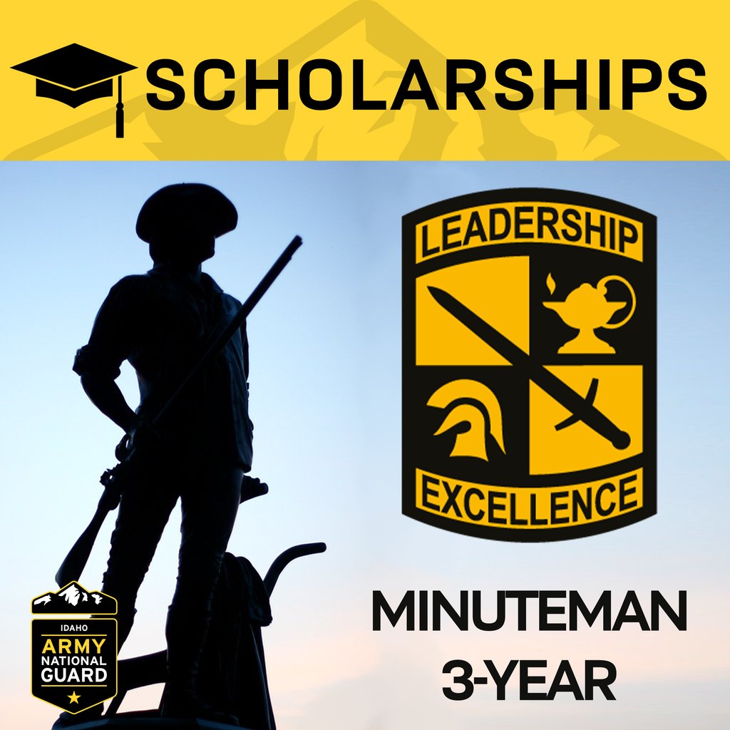 IDArmyNationalG's tweet image. We currently have 6 available 3-year scholarships to award to Idaho Soldiers. These soldiers must be enrolled into an Idaho ROTC program at any of the participating Idaho colleges. We will pay you to train you! DM us to find out more!

#livehere #workhere #servehere #graduatehere