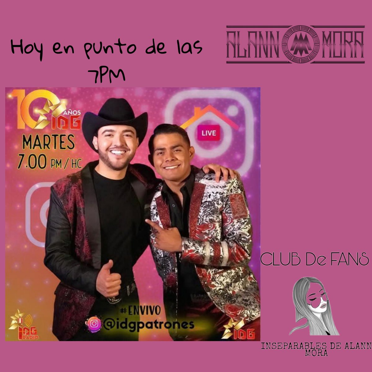 MitoterasAlann's tweet photo. HOY‼️
No se pueden a @alannmora @juanpabarriosts con nuestros amigos de @IDGPatrones en punto de las 7PM por IG LIVE📲
#ClubInseparablesDeAlannMora 💠 ✨
#TeamAlannMora 🧡⚫
#HoyYSiempreContigo ✨ 👏
#UnionDeClubsMoriFans 💠💕
@InseparablesDe
@alannmora https://t.co/72ouUzuMal