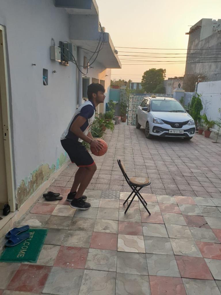 This is Harsh Dagar, one of our NBA Academy India players from Delhi. During lockdown he has not been able to get to a basketball court so he built is own basket from scratch outside of his home. This is one dedicated young man. #becreative #findaway #commitment #ThisIsWhyWePlay