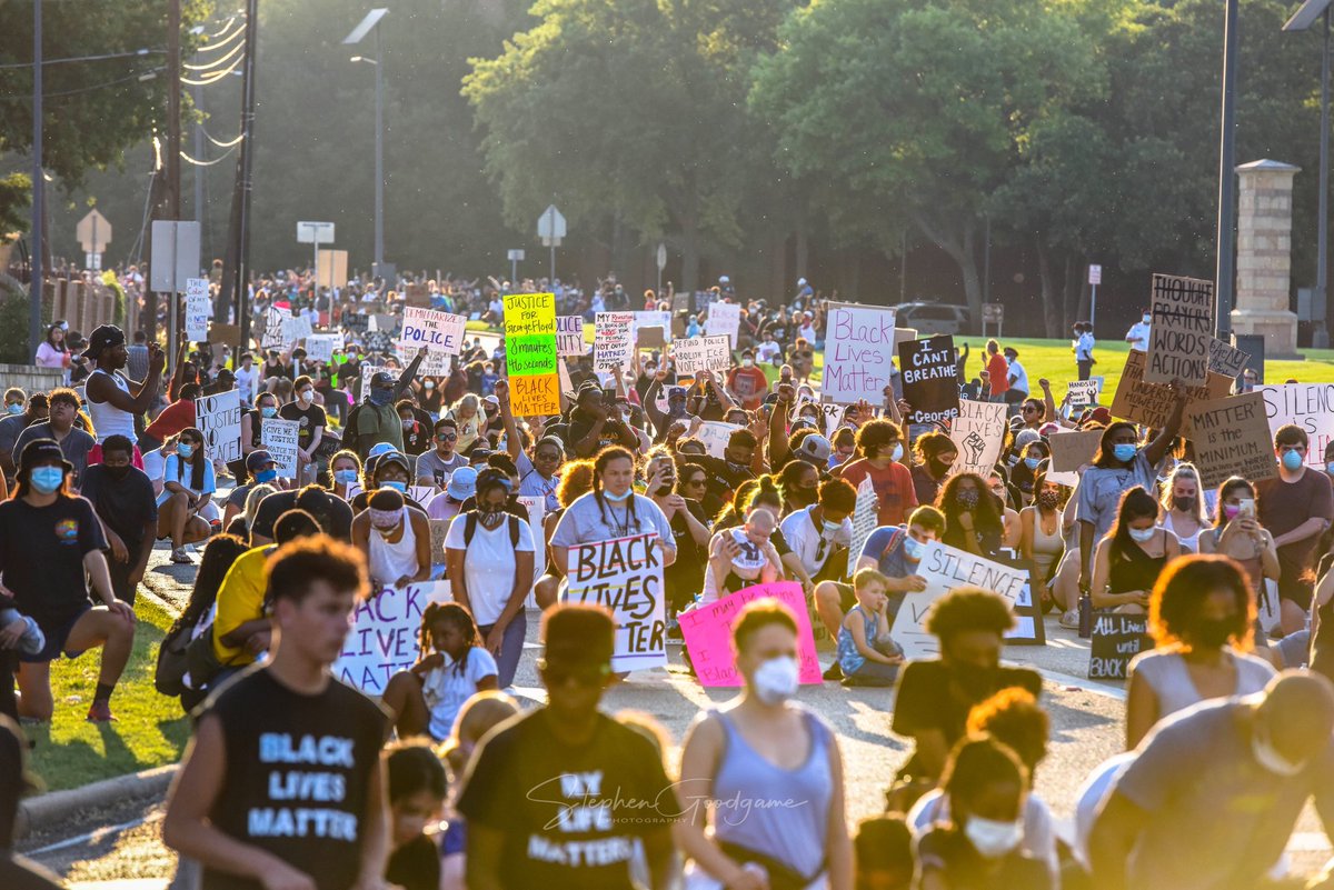 My hometown. My police. My community. Proud doesn’t even begin to describe the feeling. 1000+ showed up to march the streets of Irving. My dept showed up ready to work with no complaints! 
We were hopeful for a peaceful protest and that’s what we got. W2G Irving! #BetterTogether