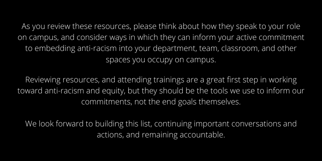 uwaterlooHREI's tweet photo. We are happy to share this anti-racism resource page: https://t.co/B62aQFwqwE. It is designed to be a non-exhaustive list of resources intended to help students, faculty, and staff... 1/3 https://t.co/ZVeIl5TO24