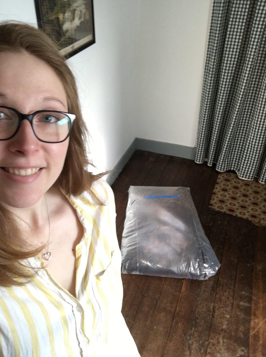 While we've been closed to the public, there's still a lot going on behind the scenes to make the mountaintop ready for visitors. Museum Tech, Samantha Schmucker, tackled solo-packing our reproduction buffalo robe that's a part of our winter installation. We named him Nigel 🤷‍♀️