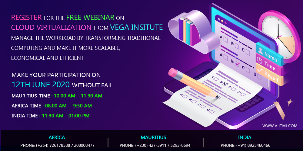 Vitmi_Africa's tweet image. Cloud Virtualization helps in managing the workload by transforming traditional computing and make it more scalable, economical and efficient. Register for the Free Webinar on Cloud Virtualization. #VegaInstitute #FreeWebinar #CloudVirtualization
forms.gle/c74Pam75LNJE5c…
,