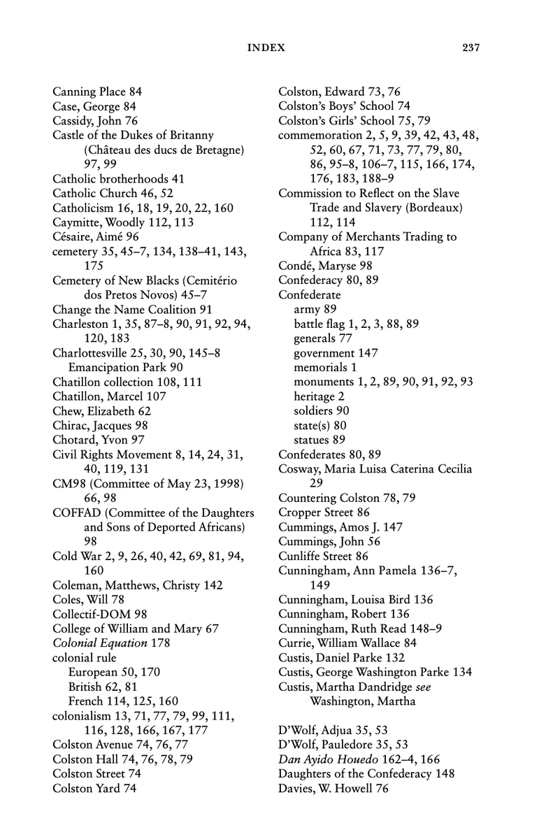 araujohistorian's tweet photo. Interested in the fall of pro-slavery monuments? Check parts of index of my book Slavery in the Age of Memory discussing them in US, UK &amp; France + examining monuments memorializing the enslaved. Pre-order 35% discount code for UK is GLR TW4 &amp; US is GLR TW5 https://t.co/vSYV2VODjv https://t.co/L138XPs2AF