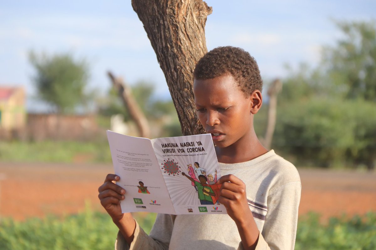 PacidaKenya's tweet photo. Comics and cartoons are powerful ways to teach children about COVID-19. Thanks to @WHH_Kenya , we are distributing child-friendly comic strips in Marsabit County to enhance the sensitization efforts on Corona virus. #KomeshaCorona https://t.co/duK1xtvrYT