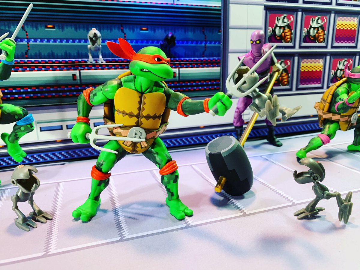 EwokToRemember's tweet photo. For #turtletuesday I’m showing off my custom @NECA_TOYS #TurtlesInTime Technodrome diorama. 
Let’s kick shell! #tmnt #actionfigures https://t.co/xHRCy0Ic71