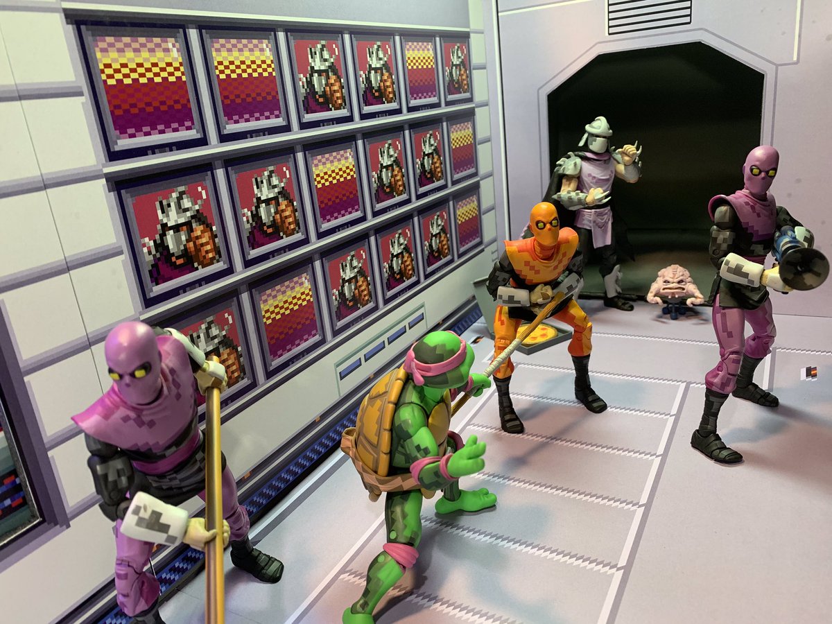 EwokToRemember's tweet photo. For #turtletuesday I’m showing off my custom @NECA_TOYS #TurtlesInTime Technodrome diorama. 
Let’s kick shell! #tmnt #actionfigures https://t.co/xHRCy0Ic71