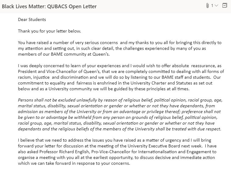 qubacs's tweet photo. The Vice-Chancellors response to our open letter. 

The support we’ve received since we released this open letter has been nothing but encouraging and we are extremely grateful!
(A thread) https://t.co/QVzaw4KVWD