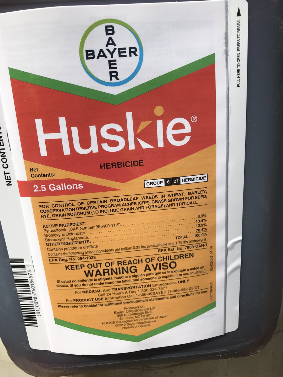 WheatLife's tweet photo. I needed to apply herbicide to spring wheat:  who is the marketing genius at @Bayer4CropsUS that forces farmers in @WSU Cougar Country use a product called "Huskie?" https://t.co/kKTbmpT2hb
