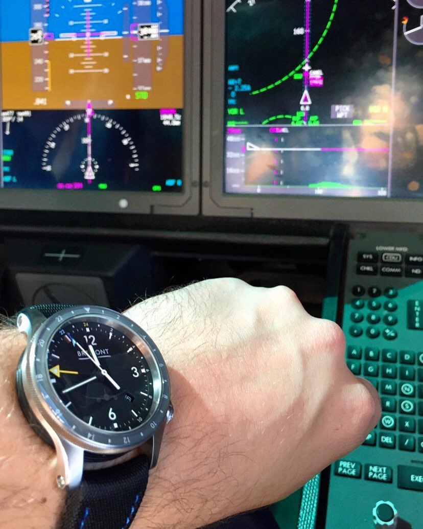 BremontMilitary's tweet photo. What do you wear when flying your Boeing 787? 😉 @Bremont #Model1 #TiGMT #PilotWatch #BremontSpecialProjects https://t.co/RObvaGR6xp