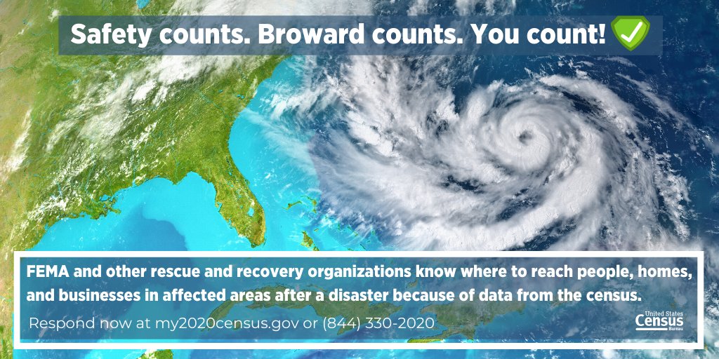 BrowardCensus's tweet photo. Census data provides real-time information to first responders on people living + working in areas affected by hurricanes.

Make sure your community has the resources it needs to prepare for &amp; respond to disasters over the next🔟years: 

https://t.co/vXIhhxEfYM // 844-330-2020 https://t.co/qCeedbnJbx