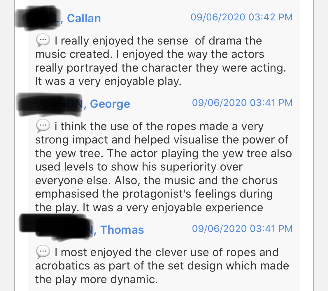 ReedsDrama's tweet photo. This afternoon @ReedsSchool Second Form pupils had a virtual theatre trip to @oldvictheatre to watch ‘A Monster Calls’. See some of their feedback below; such a pity we couldn’t see this in person but this is definitely the next best thing. #ovmonster https://t.co/HhNAXV8pLO