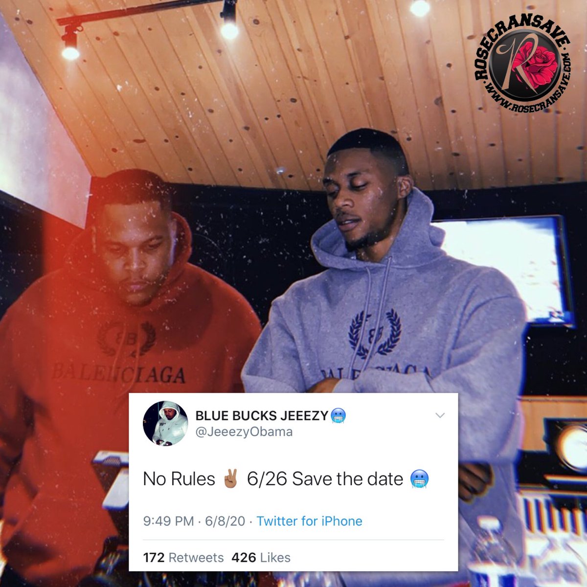 RosecransMedia's tweet photo. .@_bluebucksclan’s “No Rules 2” DROPS ON JUNE 26‼️🔥🥶
Y’all looking forward to it??👇🏽 #NORULES2 @JeeezyObama https://t.co/70SfrxxPcN