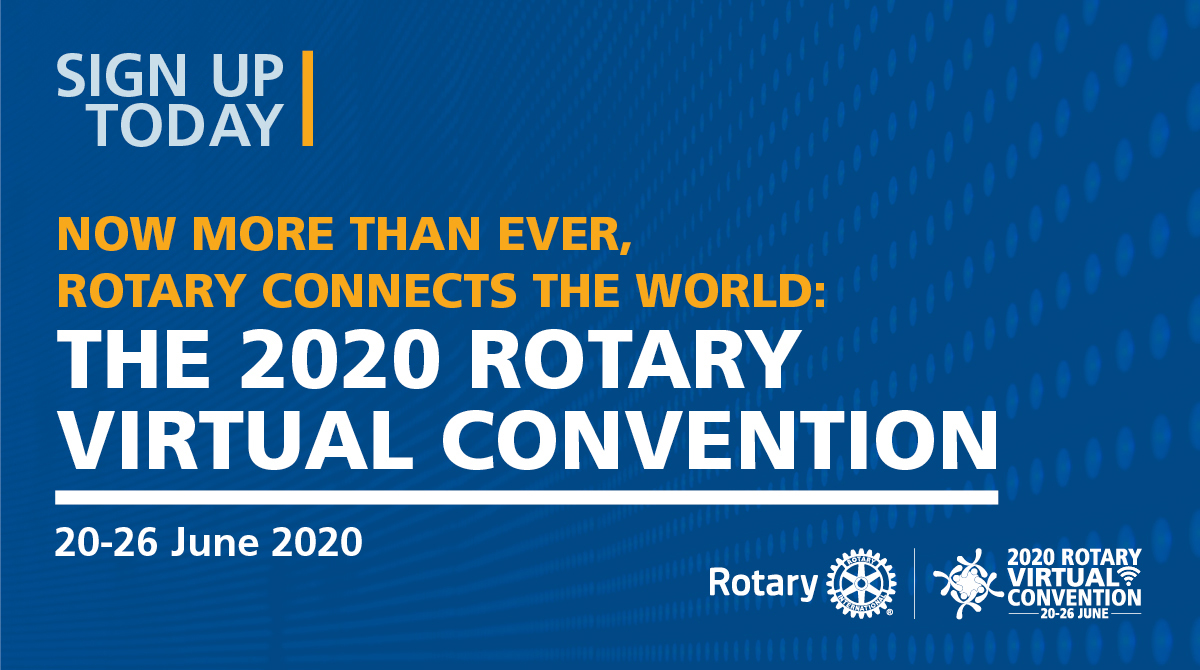 Rotary's tweet photo. Sign up for the 2020 Rotary Virtual Convention! Share this free event with your family and bring a friend -> https://t.co/90677DnZSA

#rotary2020 https://t.co/repjoaRKwX