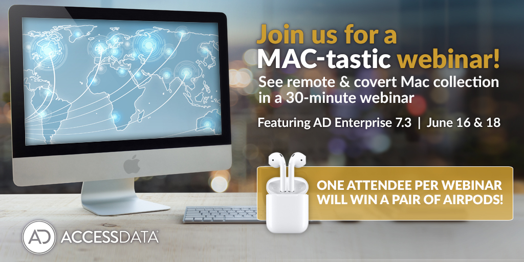 Reminder to register to see the most complete tool on the market when you need remote and covert collection from Mac operating systems, AD Enterprise 7.3
Register for June 16: lnkd.in/grFGK4P
Register for June 18: lnkd.in/gwtqzJA
#DFIR #digitalinvestigation #macOS