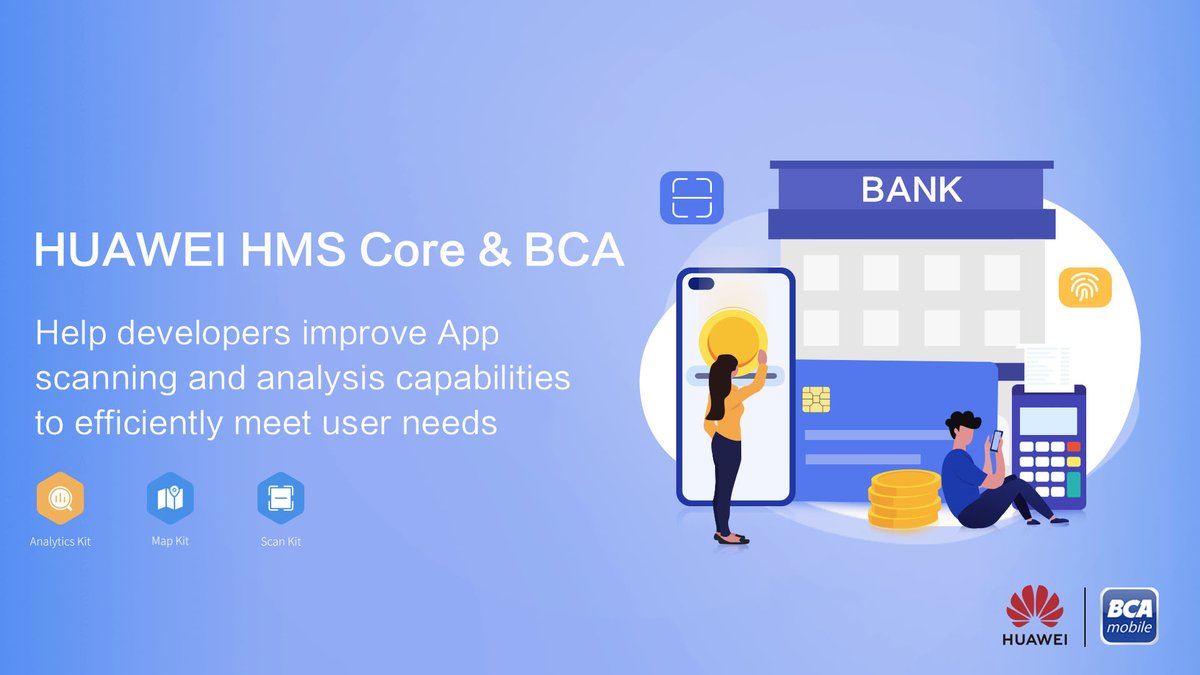 Huawei_devs's tweet image. Great #HWDevCase from Indonesia!

BCA mobile app users can pay or transfer money… 💵

…just by scanning a QR code! 😀

The app integrates HUAWEI Scan Kit, Map Kit and Analytics Kit! 🙌

Learn all about #HMSCore here👉 bit.ly/2xd5imi

#HuaweiDevelopers