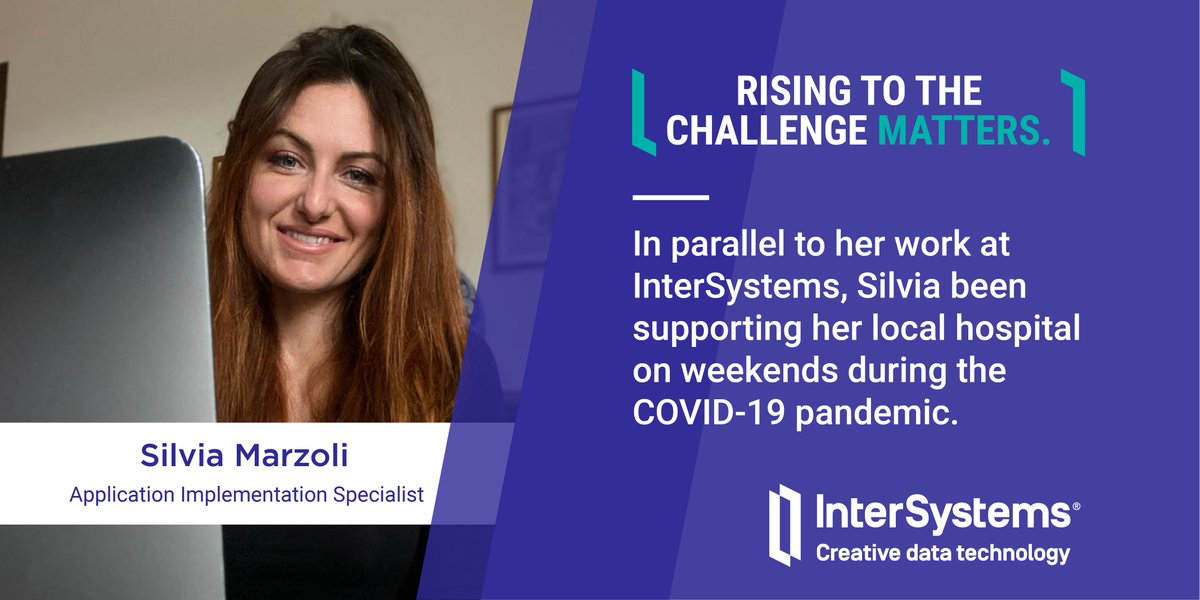 We applaud the devotion and sacrifice of Silvia Marzoli, an application implementation specialist, who is also an ICU nurse. #RisingToTheChallenge #COVID19
