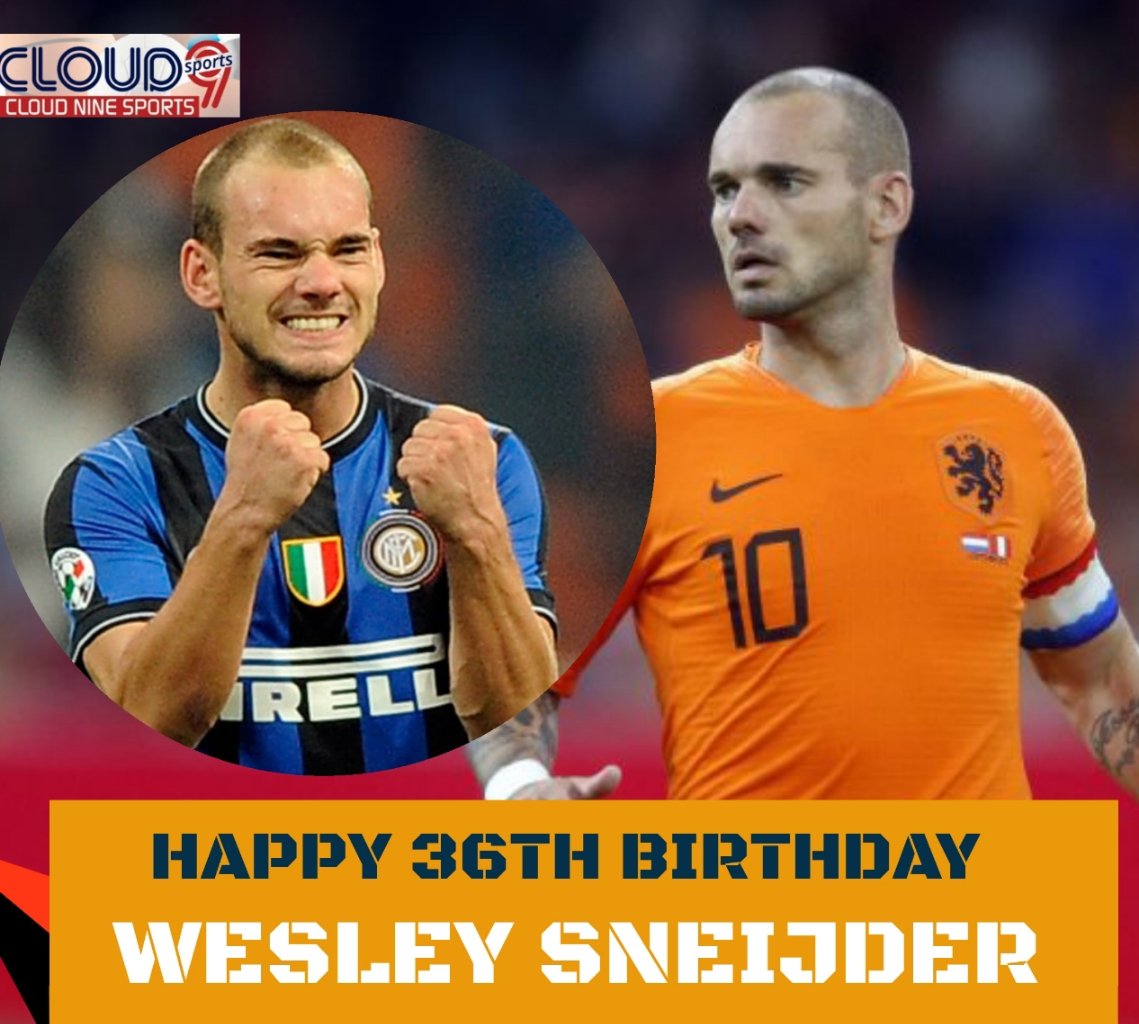 Happy 36th Birthday to former Netherlands and Inter Milan midfield maestro \"Wesley Sneijder\"     