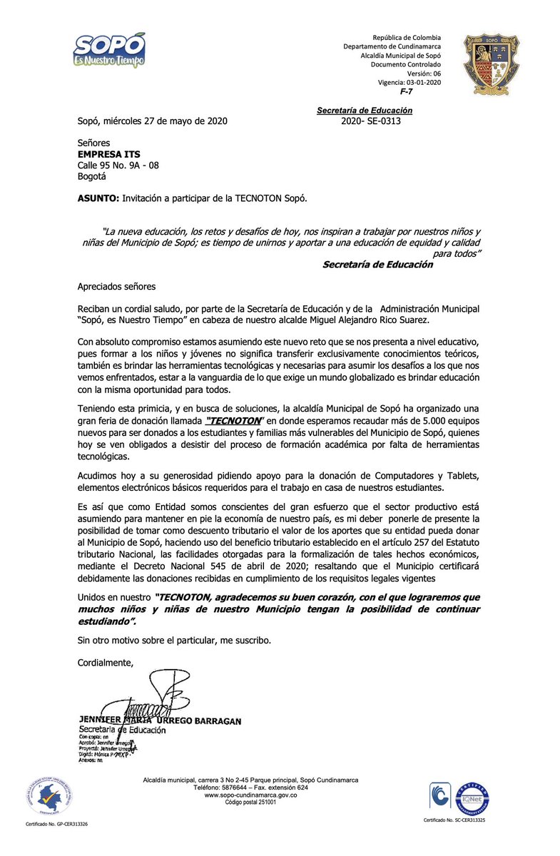 Les compartimos la siguiente información