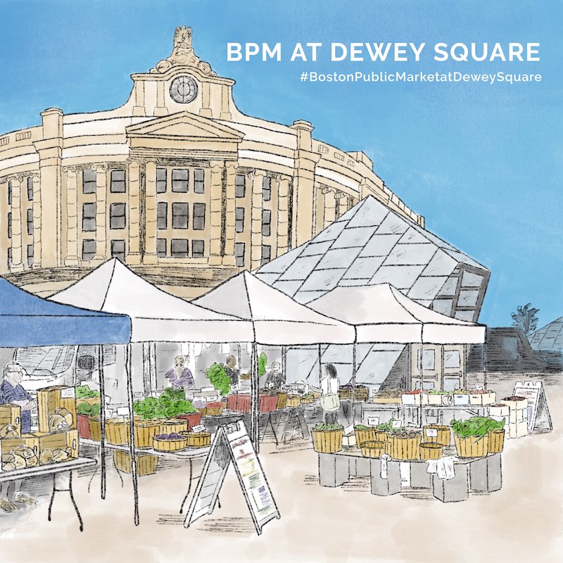 BosPublicMarket's tweet photo. Join us TODAY (and every Tuesday &amp; Thursday through November) at Dewey Square on @HelloGreenway for our Seasonal Farmers Market supporting local vendors! Shop SMALL to make a BIG impact for our New England farmers, fishers and food entrepreneurs! #bostonpublicmarketatdeweysquare https://t.co/AtARSDXwEu