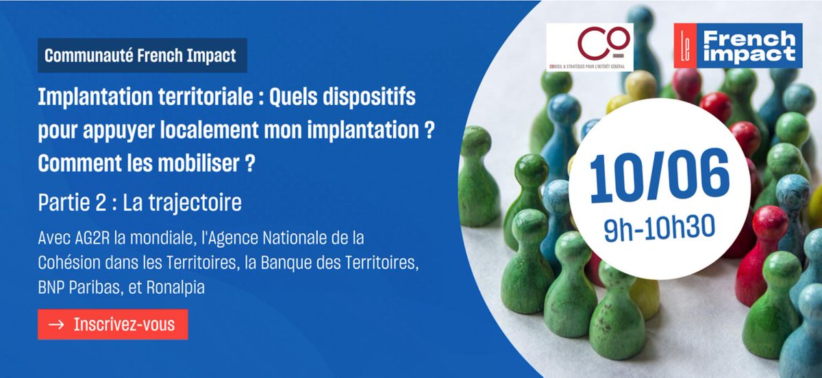 📌 L'atelier implantation territoriale se poursuit, merci <a href="/LeFrenchImpact/">Le French Impact</a> de me donner l’occasion d’intervenir pour parler de nos activités sociales et de notre action dans les territoires
📅 RDV Mercredi 10 juin à 9h
Inscription : urlz.fr/cTxm