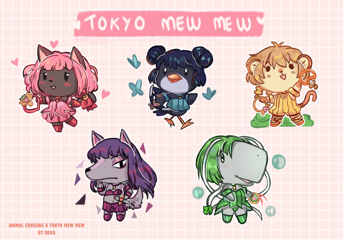 nya_Deko's tweet photo. #TokyoMewMew x #AnimalCrossing 

I hope that in a future we can have colaborations between Animal Crossing and other characters🌟 https://t.co/LgNuv5elsq