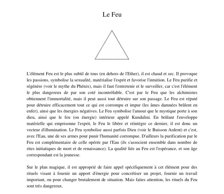 ✎ Le feu.Correspondances :•Direction : Sud •Tarot : Bâtons•Couleur : Rouge •Saison : Eté•Signes Astrologiques : Bélier, Lion, et Sagittaire