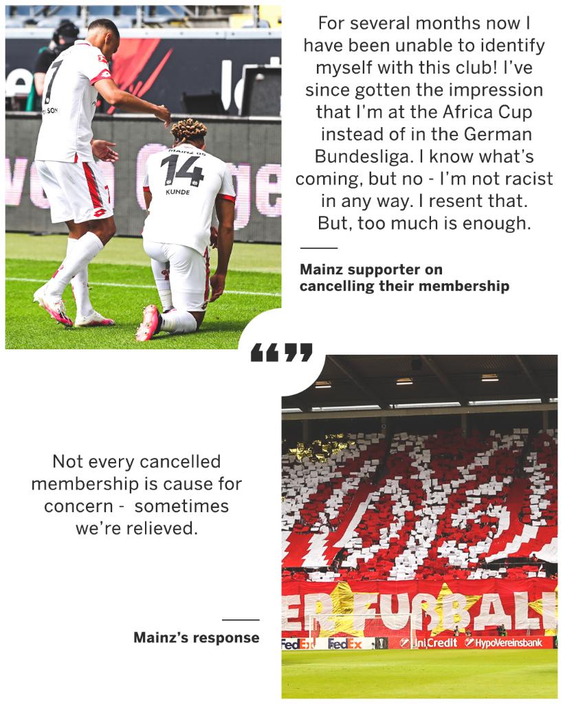 ESPNFC's tweet photo. A Mainz fan canceled their membership after complaining the club was fielding too many African players. Mainz's response was perfect. https://t.co/BGG70yQEgN