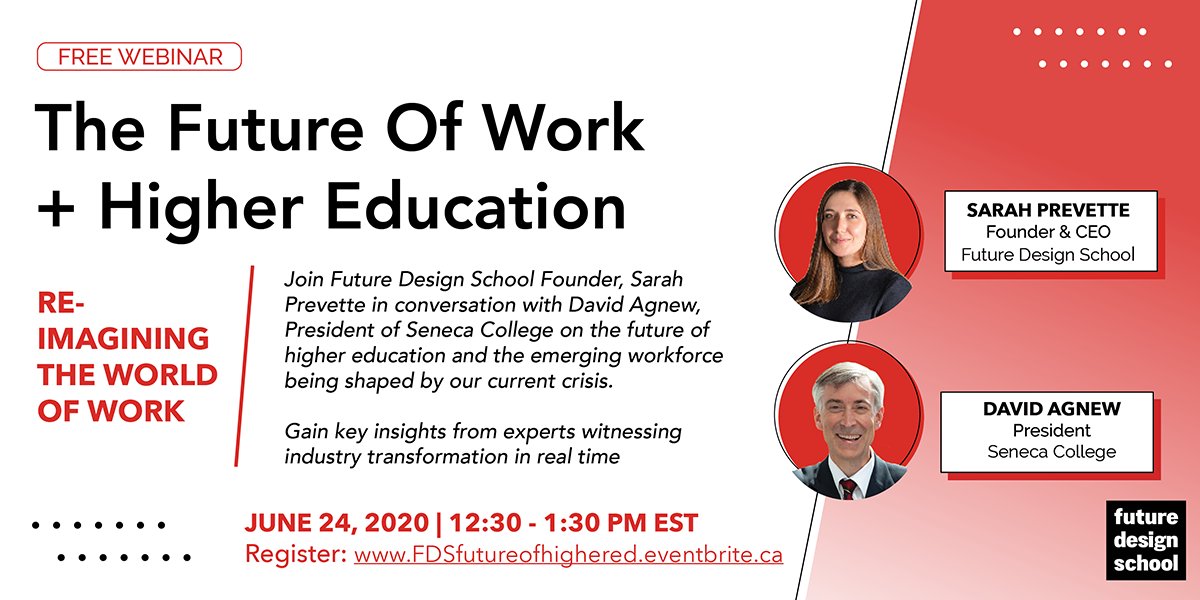 Seneca Polytechnic (@senecapoly) on Twitter photo The future of work is being radically reshaped, what does that mean for you? <a href="/SenecaPresident/">David Agnew</a> will be discussing the future of higher education with <a href="/fdesignschool/">future design school</a> Founder & CEO, <a href="/SarahPrevette/">Sarah Prevette</a>.
➡️ Join us on June 24 for a live fireside chat: bit.ly/30lecdV
#SenecaProud The future of work is being radically reshaped, what does that mean for you? <a href="/SenecaPresident/">David Agnew</a> will be discussing the future of higher education with <a href="/fdesignschool/">future design school</a> Founder & CEO, <a href="/SarahPrevette/">Sarah Prevette</a>.
➡️ Join us on June 24 for a live fireside chat: bit.ly/30lecdV
#SenecaProud