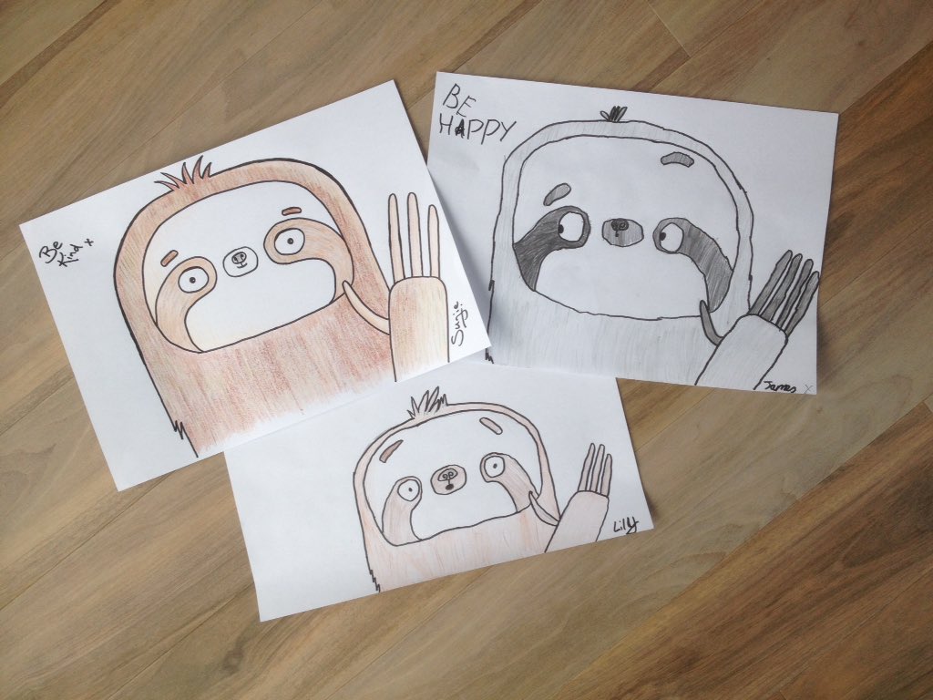 semMcB's tweet photo. #DrawWithRob #empathyday happy sloths https://t.co/G3ilIUAyKH