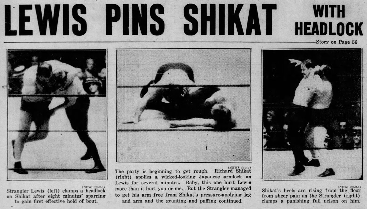 WrestleAncestry's tweet photo. Jun 10, 1932 Ed Strangler Lewis beats Dick Shikat in New York and is recognized as National Wrestling Association World Champion #StranglerLewis #dickshikat #WWE #WWERaw #SmackDown #NewYork #NWA #worldchampion #headlock #WWEHOF #AEW #AEWonTNT #aewdynamite #roh #njpw #wrestling https://t.co/bMN4mRuzzV