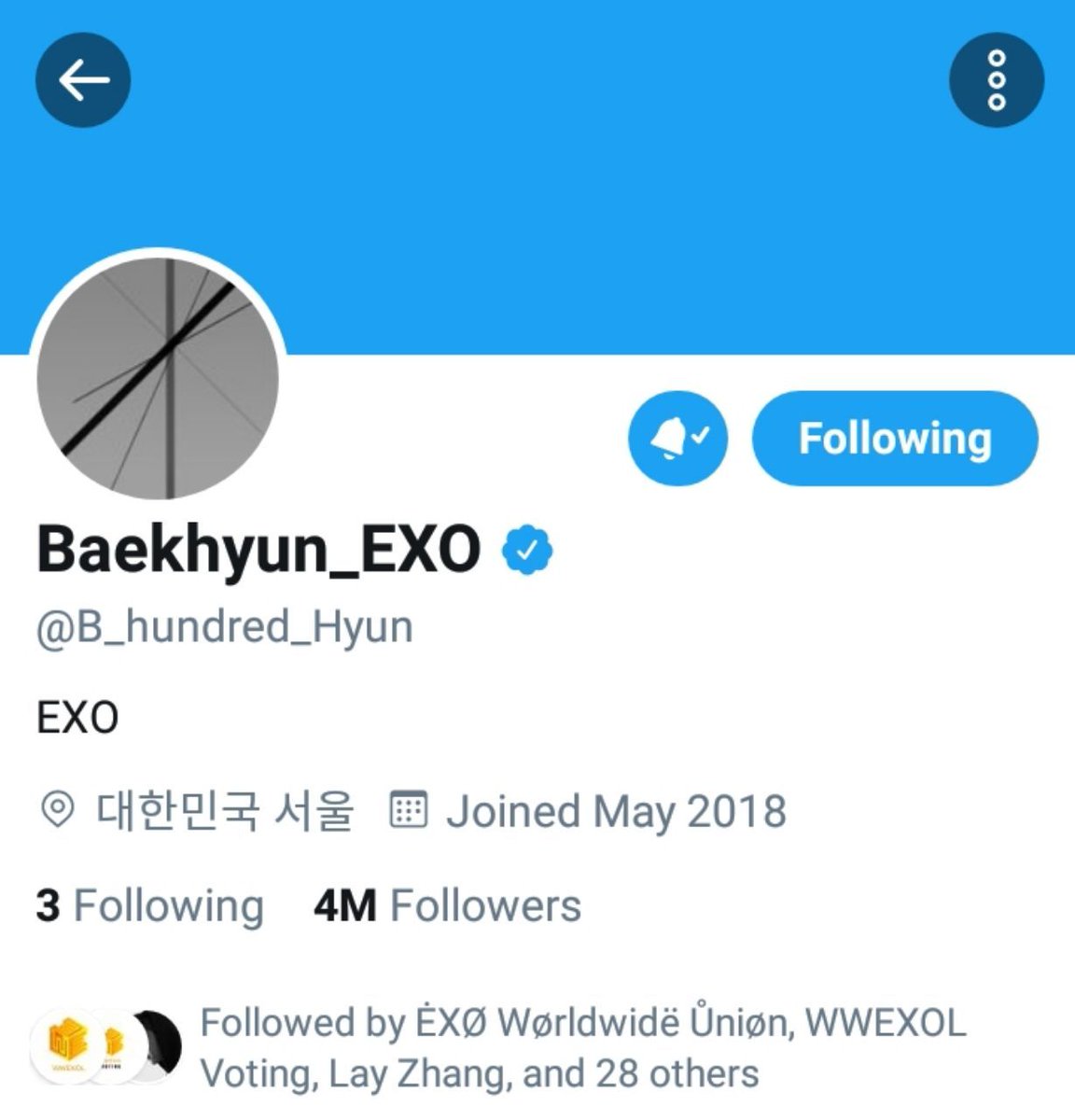 WWEXOL's tweet photo. [INFO] congratulation to @B_hundred_Hyun for surpassing 4M followers on twitter.

To our dear BAEKHYUN, Thank you for sharing your beautiful moments with exols and reply to our tweets in the most cutest way!
In the future too let's make each other happy.

#EXO @weareoneEXO https://t.co/Hp0u7REURK