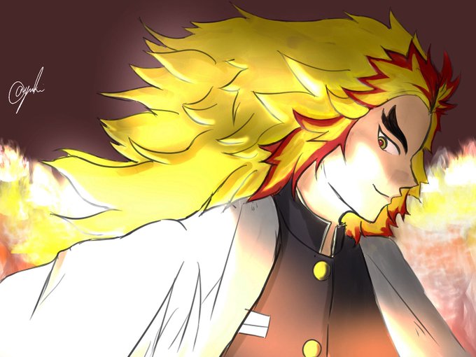 YukiさんがTwitterに投稿した煉獄杏寿郎(鬼滅の刃)のイラスト。