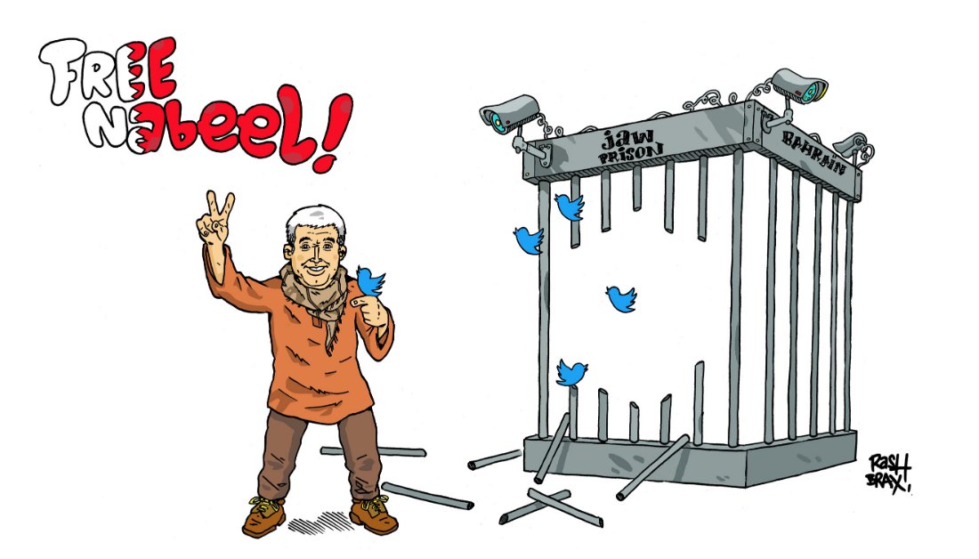 rashbrax's tweet photo. 🇧🇭#Bahrain: @NABEELRAJAB is out of jail!
Let's stay mobilized for Abdulhadi Al Khawaja and the other prisoners of conscience who are still being held in Jaw prison, where cases of Covid19 have been suspected.
#FreeNabeel https://t.co/x24Z3ajwJy