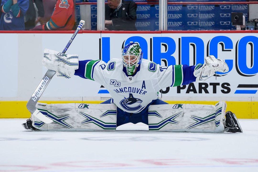 Goalie Gear Nerd on X: Love Thatcher Demko's new @goaliesonly gear on many  levels. The design itself masterfully incorporates the retro @Canucks logo  and iconic jersey stripes. The “Vancouver” type filling the