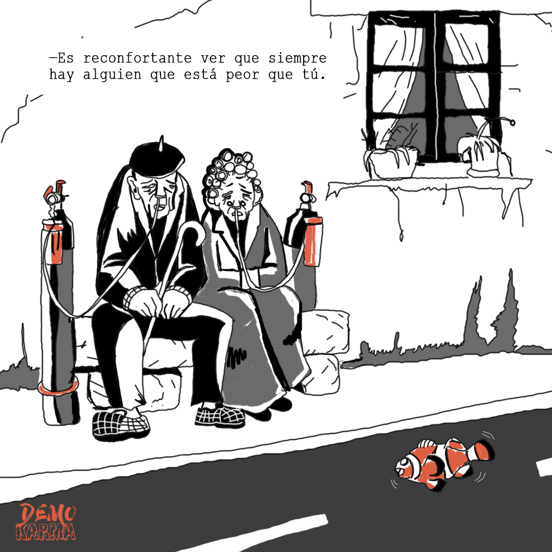 PulpNava's tweet photo. OXÍGENO
—Es reconfortante ver que siempre hay alguien que está peor que tú.
_
https://t.co/4HtcPNtTqo
#ilustracióndigital #humorespañol #humor #humorgráfico #especismo #españavaciada #vejez #pueblo #león #exodorural https://t.co/1ZXLzCkI7X