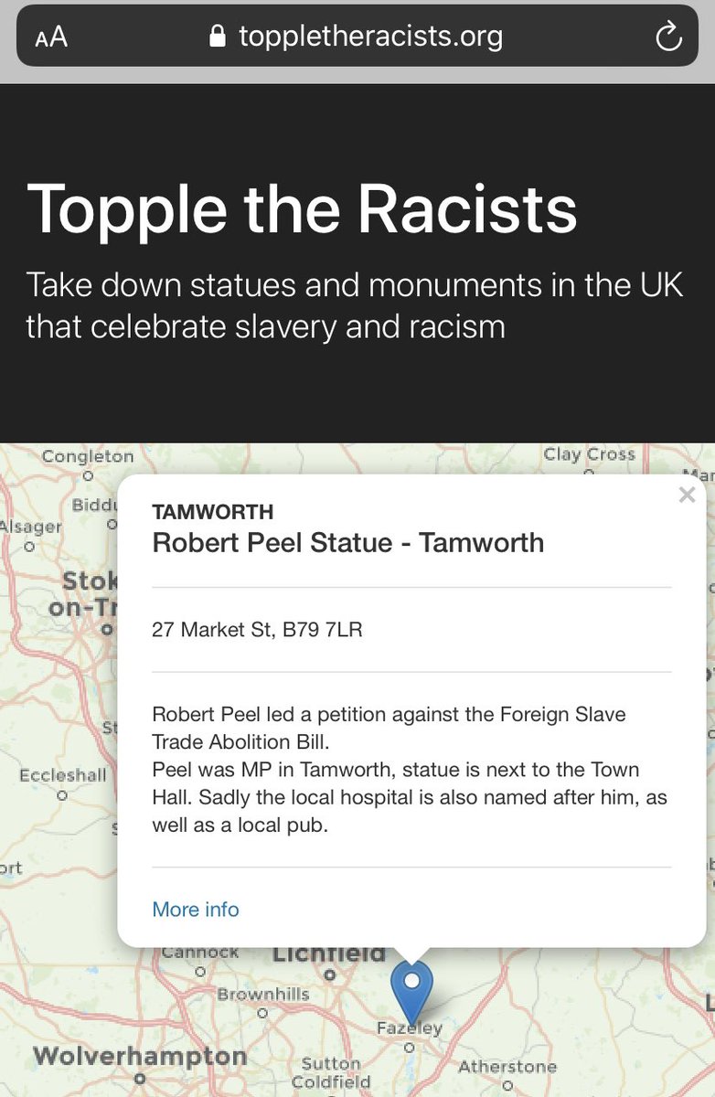 ChrisPincher's tweet image. Robert Peel, the PM who emancipated Catholics, cut the death penalty,
cut food costs and founded our unarmed Police Force. 

A progressive statesman; we in Tamworth are proud of him. BTW, below is wrong, you've got the wrong Peel!